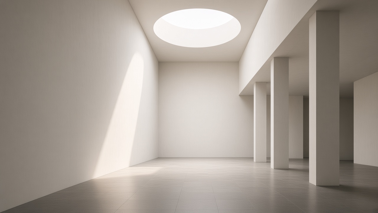 Ruhiges Atrium mit zentralem Lichtauge